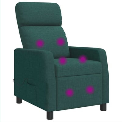vidaXL - Massage - Relaxstoel - Donkergroen - Stof