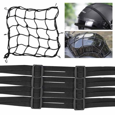 Dailygoody - Motorspin Elastisch Net voor Motorfiets - Touw Met Haken - 5 Stuks - Zwart - Motorriemen - Ideaal voor het Bevestigen van Bagage - Geschi