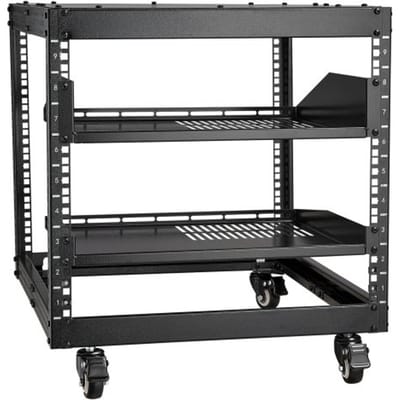 VEVOR 9U open frame serverrack, 23 tot 40 inch verstelbare diepte, vrijstaand of aan de muur te bevestigen, netwerkserverrack met 360° wielen, robuuste 4-paals montage voor al uw netwerk-, IT-, audiovisuele en routers