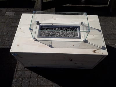 Vuurtafel Boxxx Terrasverwarmer Nieuw, Blank steigerhout 60x100x50cm