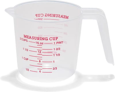 Patisse Maatbeker 0,5 Liter Kunststof Transparant/rood
