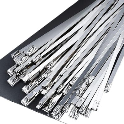 Metalen kabelbinders - Roestvrijstalen ritsbanden - Kabelbeheer - Zelfsluitend ontwerp - 100 stuks - Metaal