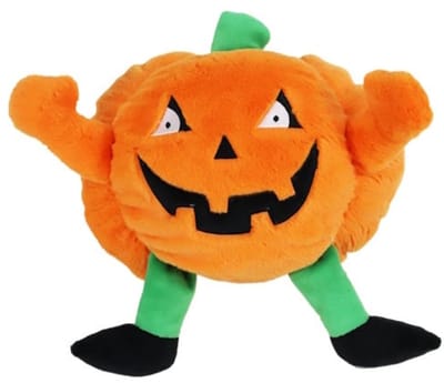 De Boon Hondenspeelgoed pompoen halloween met gezicht - duurzaam pluche speeltje in twee maten 20cm
