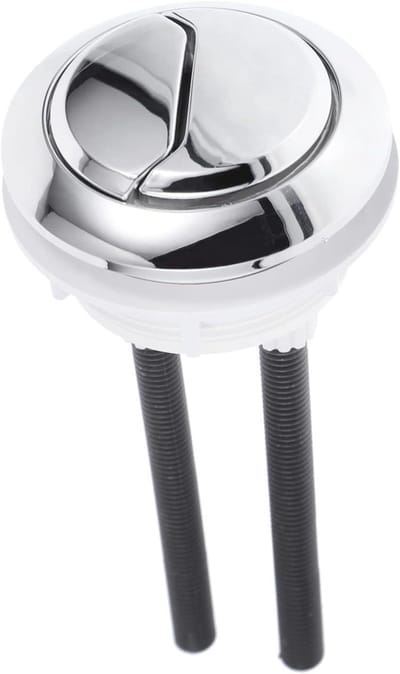 Toilet Reservoir Knop - Doorspoelknop Toilet - Toilet Reparatie - Dubbele Spoeling Compatibel - 4.8-5cm Gatdiameter - Zilver