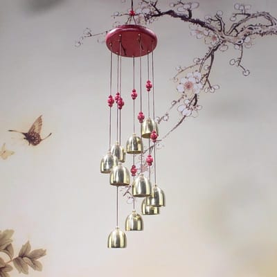 Retro Metalen Windgong Hangende Decoratie Winkeldeur Decoratie Hanger Creatief Huis Balkon Binnenplaats Fengshui Fortuinbel 8.5*48 white