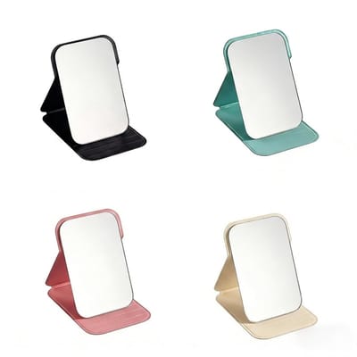 Dailygoods- Reisspiegel 4 stuks - Zakspiegel - Vouwspiegel - Handspiegel - Make-up Spiegel - Beschermende PU-afdekking