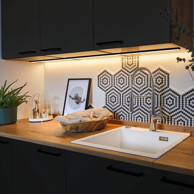LED Strip profiel Base Witte diffusor 1m Zwart