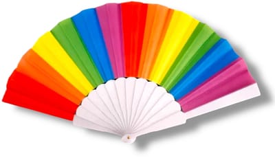 Rainbow Waaier – Inclusief Handwaaier – Pride Accessoire – Regenboog Kleuren – 23cm – Vouwen – Festival & Feest