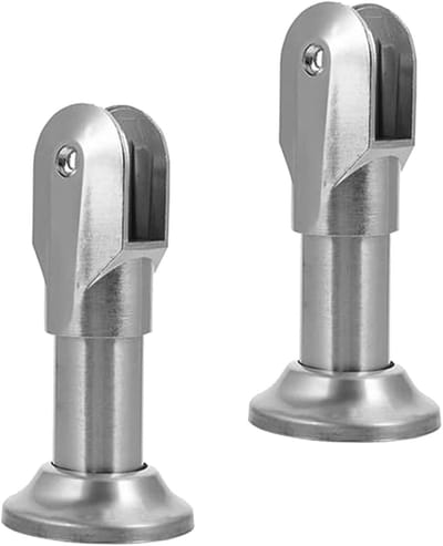 Verstelbare scheidingsarmaturen voor toiletcabines met steunpoten voor 12/16/18mm wanden, roestvrijstalen meubelbeugels voor badkamer en toilet, 2 stuks