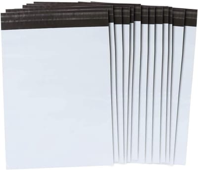 Verzendtassen Plastic - Verzendzakken Textiel - Veilig Verzenden - Sterke Zelfklevende Strip - 254 x 330 mm - Zwart Wit