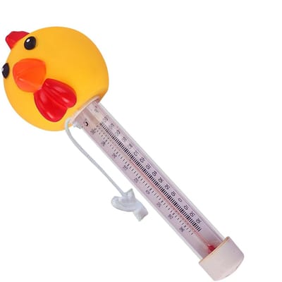 Drijvende Thermometer - Waterthermometer Vijver - Watertemperatuur Meten - Schattig Kuiken Ontwerp - 24 cm - Geel
