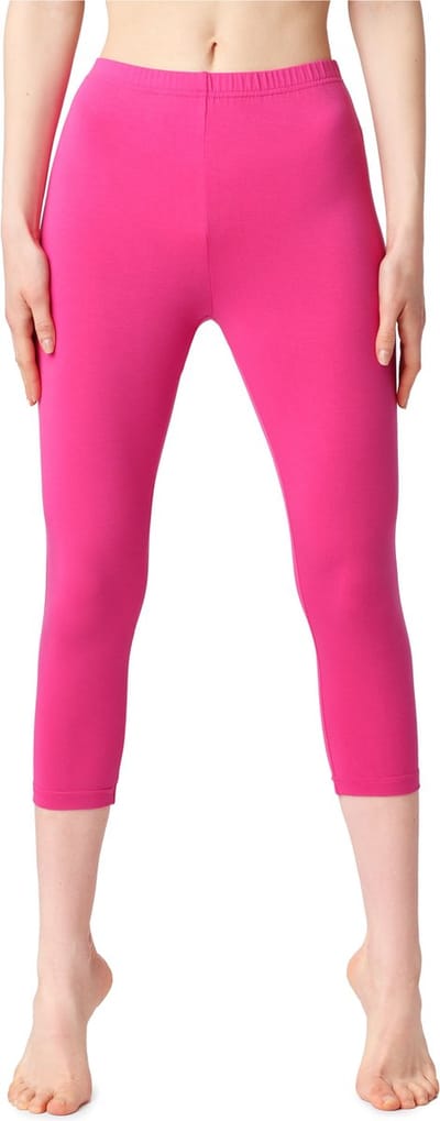Bellivalini Dames Leggings - Sport - Vrijetijdsbroek - Katoen - ¾ Lang - Amarant - M - BLV-BLV50-199-LE