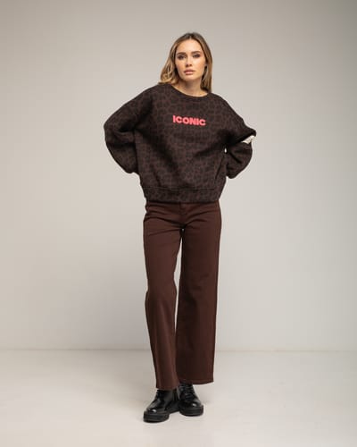 Basic wide leg jeans met een hoge taille.