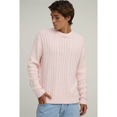 Kabelgebreide Trui Met Relaxed Fit | Light Pink | Size XS
