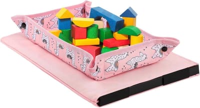Reis dienblad - Vliegtuig organizer - Reizen met kinderen - Opvouwbaar en compact - 44 cm - Roze
