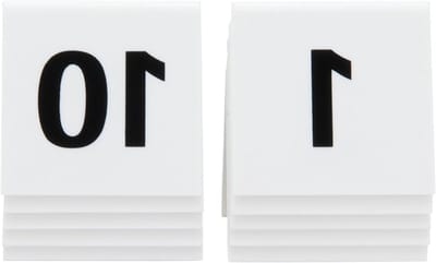 Tafelnummers Set - Genummerde Borden - Horeca Organisatie - Dubbelzijdig Zichtbaar - 4 x 5 cm - Wit