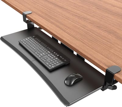 Toetsenbordlade Onder Bureau - Uitschuifbaar Werkstation - Ergonomisch Typen - Stevig C-clip Systeem - 315 Inch Breed - Zwart
