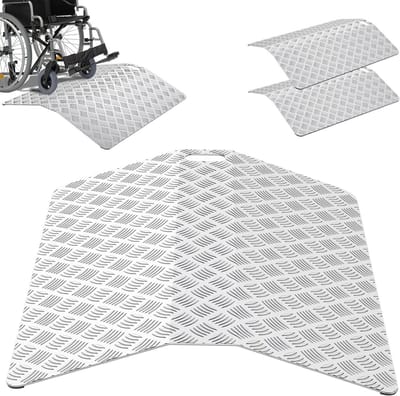Aluminium Drempelhelling Rolstoelgang 60 cm Antislip Draagbaar