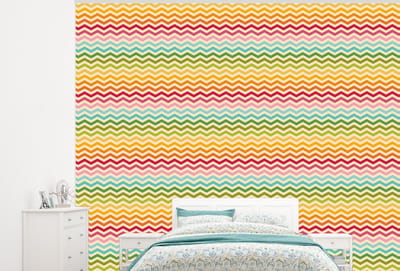 Behang - Fotobehang Patroon - Regenboog - Retro - Breedte 300 cm x hoogte 240 cm