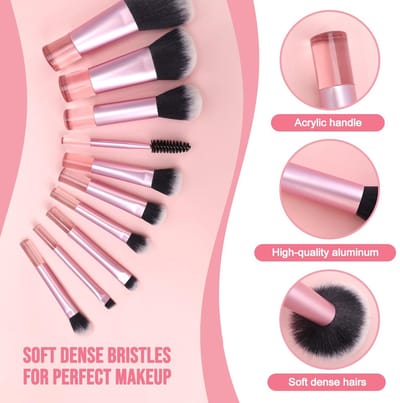 Dailygoods- Make-upkwasten Set - 10 Stuks - Mini-Make-upkwasten - Draagbare Make-upset - Opbergtas - Roze - Afmetingen 18 x 13,5 x 2 cm