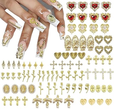 Dailygoods - 88 Stuks 3D Gouden Nagelbedels voor Luxe Nail-Art Decoratie