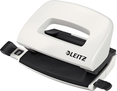 Leitz WOW metalen mini perforator, wit