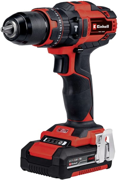Einhell Accu Klopboor-/Schroefmachine TE-CD 18/40 Li-i +64 Kit - Power X-Change - 18 V/Li-ion - Met impactfunctie - 40 Nm - 2-versnellingen - Max. 24.000 slagen/min - Incl. 1x 2,0 Ah accu, oplader & accessoires