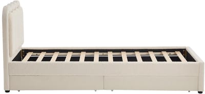 Vente-unique Bedframe stof crème 90 x 190 cm