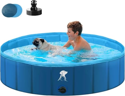 Solvix hondenzwembad - Opvouwbare Hondenbad - PVC - 80 x 30 cm - Antislip Ondergrond - Voor Honden en Kinderen