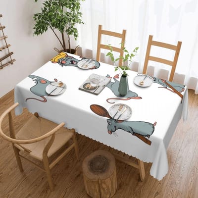 Remy Ratatouille Pak Aangepaste Rechthoekige Tafelkleed Waterdichte Tafelhoes voor Eetgelegenheden Tafelkleed 137x183cm