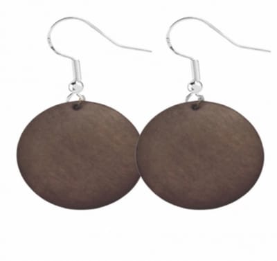 Oorbellen -Zilver -Hout- Bruin- 2.5 cm -Tordis- Charme Bijoux