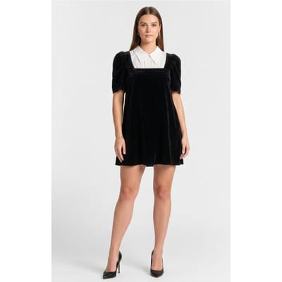 & Other Stories Astrid Velvet Dress Party Black Maat: 32 | Mini Jurken Outlet | Dames | Zwart