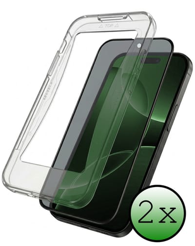 Screenprotector - 2 Stuks Geschikt voor Apple iPhone 16 Pro - Met Installatie Kit - Privacy Filter - Beschermglas - Flexibel Glas - Tempered Glass - Screen Protector