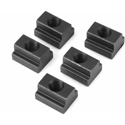 10 Pièces Écrous à T Finition Oxyde Noir Filetages M10 Écrous de Serrage pour Machines pour Fentes en T sur Tables de Machines-Outils M10