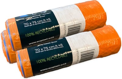 Geparfumeerde afvalzakken 'Maxi' - 70 x 75 cm - 3 rollen - 15 zakken per rol - Trekband zakken - Oranje