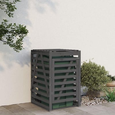 Vuilnisbak Opslag - Afvalcontainer Behuizing - Tuin Opruimen - Massief Grenenhout - 84x90x1285 cm - Grijs