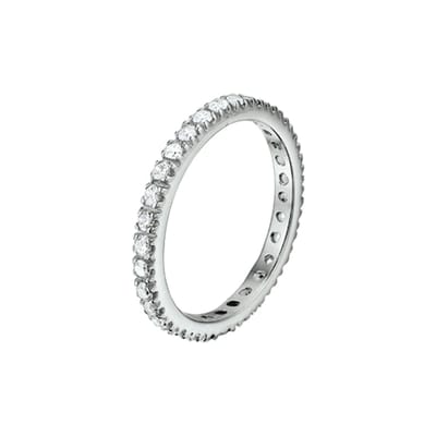 Zilver Gerhodineerde Aanschuifring zirkonia 1332496 16.50 mm (52)