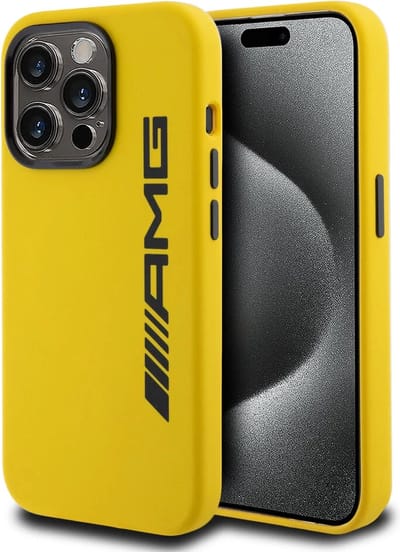 AMG - AMG iPhone 15 Pro Backcover hoesje - Geel