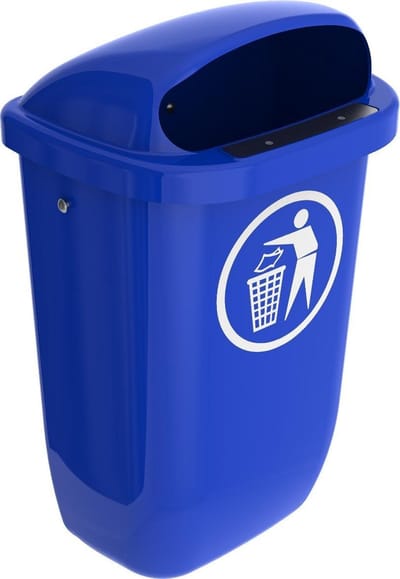 Kunststof buitenafvalbak DIN PK 50 liter blauw