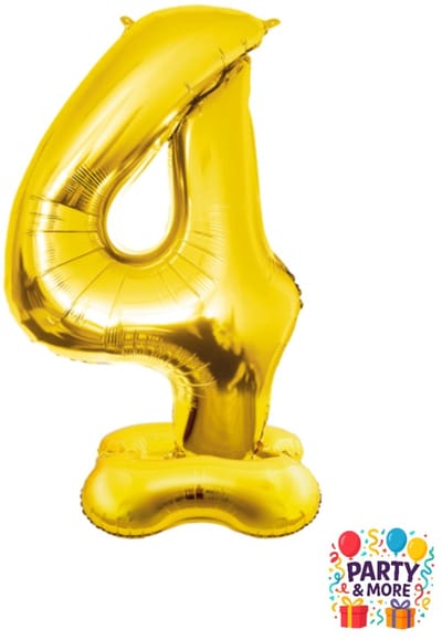 XXL Staande Cijferballon 150 cm – Verkrijgbaar van 0 t/m 9 – Goud – 4