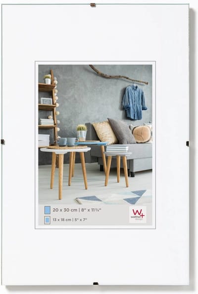 Walther Fotolijstloze schilderijhouders (clip frame) - Frameformaat 30x40 cm - Antireflecterend Glas