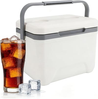 Autokoelbox Draagbaar - Lichtgewicht IJskist - Outdoor Picknick - Ultra Hard Materiaal - 6 Liter Capaciteit - Wit