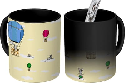 Magische Mok - Foto op Warmte Mokken - Koffiemok - Patroon - Muis - Luchtballon - Magic Mok - Beker - 350 ML - Theemok