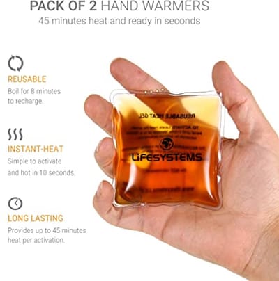 Herbruikbare gel handwarmers - Set van twee - 45 minuten warmte voor optimaal comfort tijdens outdoor activiteiten