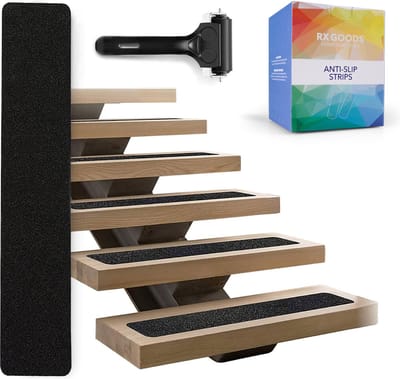 RX Goods 15 Stuks Zelfklevende Anti Slip Strips Met Roller – 60 x 10 cm – Grip Trap Stickers - Zwarte Tape