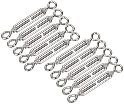 Spangesp - Rvs Eye M6 Open Body Turnbuckles - Duurzaam - Spanschroef voor Touw - Sterk en Betrouwbaar - Geschikt voor Spanningsbehoeften ...