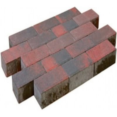 Trommelstenen of koppelstones dikformaat roodzwart 20x6,7x6,7cm (m2)