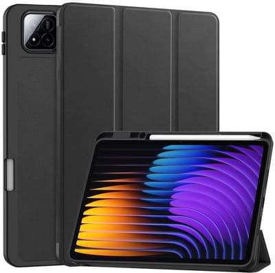 Coverup Tablethoes geschikt voor Xiaomi Pad 7 (Pro) / Pad 8 (Pro) Hoesje - Tri-Fold Book Case met Wake/Sleep en Stylus-houder - Zwart