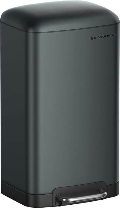 FurnStar - Pedaalemmer - Keuken Vuilnisbak van 30 liter (8 gallon) - Stalen pedaalemmer met deksel en binnenemmer - Soft Close - Groenachtig grijs