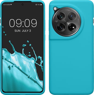 kwmobile telefoonhoesje geschikt voor OnePlus 12 - Hoesje met siliconen coating - Smartphone case in ijsblauw